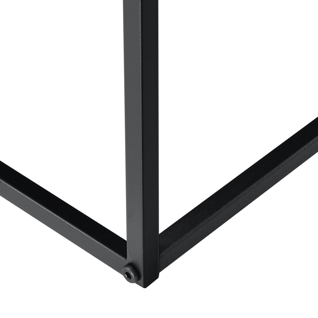 Tavolino da Caffè / da Divano 85 x 85 x 38 cm Tavolo Basso da Salotto in Forma Quadrata Consolle Multiuso in Metallo AntiGraffio - Nero