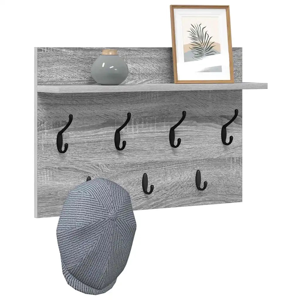 Appendiabiti a muro A parete Grigio Sonoma 60 x 40 x 12 cm 874432