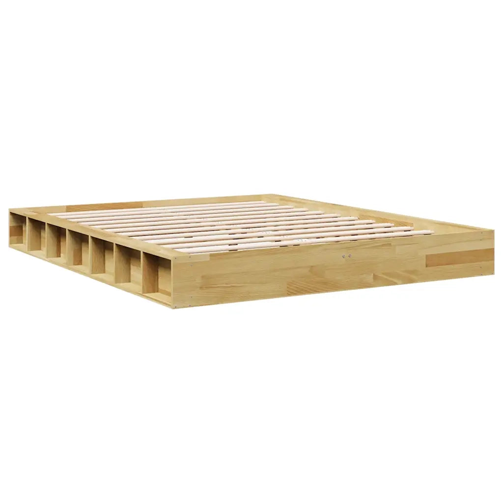 Struttura Letto Senza Materasso 160x200 cm in Legno di Rovere 3324125