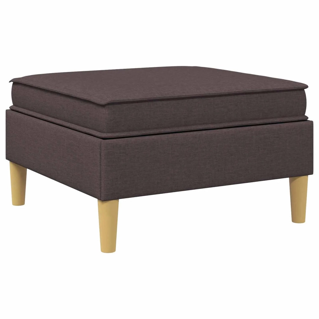 Pouf con Storage Marrone Scuro Tessuto