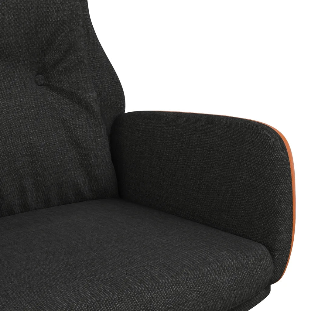 Poltrona | Sedia Relax Rilassante Nera in Tessuto e PVC