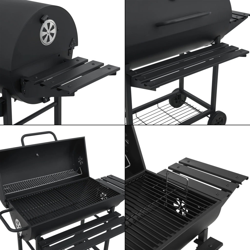Carrello barbecue a carbonella 95 x 108 x 61 cm nero 03_0009211