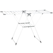 STENDIBIANCHERIA A 2 LIVELLI REGOLABILE SU 4 ALTEZZE, IN METALLO E PLASTICA, 156.5X61.5X97 CM, BIANCO