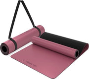 Mat di yoga premium per studio | grande mat di yoga antislip in PU ECO e gomma naturale | innovativo e sostenibile trattamento antislip | cinturino di yoga 2 in 1 | mat per sport | 185*68*0,4 cm