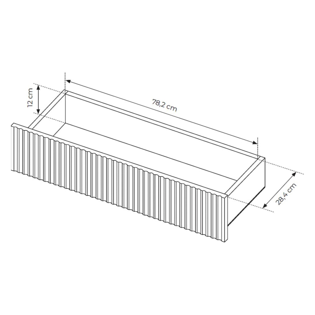 Madia Haza, Credenza 3 Cassetti, 187x40x80h cm Marrone Rovere