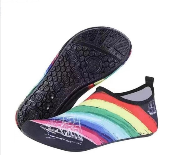 Strandschoenen in gom con suole spesse - misura XXL/(42-43) - altezza 26-27 cm - scarpe da bagno sottili e respiranti - scarpe da immersione - scarpe da tennis - scarpe da spiaggia e calze - per piedi nudi, yoga e calze idonee per la pelle