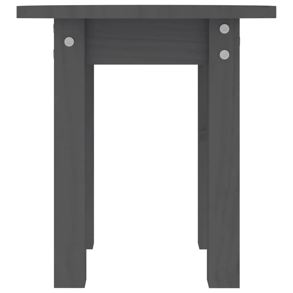 Tavolino da Salotto Grigio Ø 35x35 cm in Legno Massello di Pino 822339