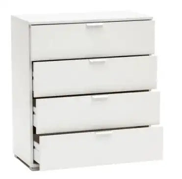 Cassettiera 4 cassetti bianco già montato L75 H85 P38