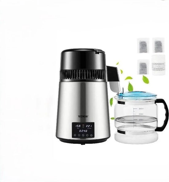 Destillatore di acqua - Purificatore di acqua - Capacità 4L - Schermo facile da usare - Capacità 1.1 gal - Velocità 0.3 gal/H