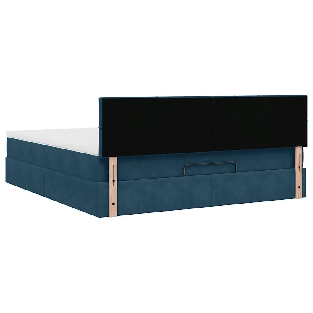 Struttura Letto Pouf con Materasso 160x200 cm in Velluto 3311787