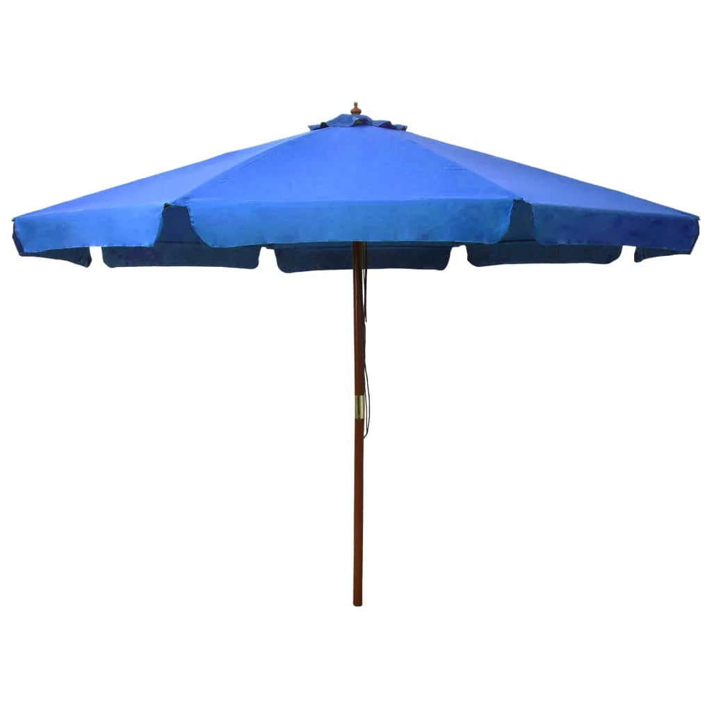 Ombrellone con palo in legno 330 cm blu 02_0008121