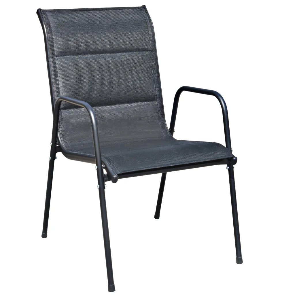 Set da Pranzo da Giardino 9 pz in Acciaio Nero 43311