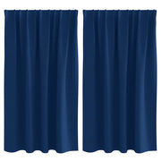 Tende Oscuranti | Tende Blackout con Anelli 2 pz Blu Scuro 140 x 140 cm