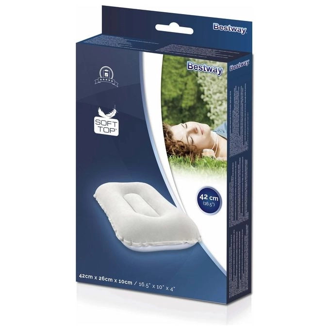 Bestway 67121 Cuscino Gonfiabile Rettangolare Campeggio Viaggio Floccato 48x30 cm colore Assortito