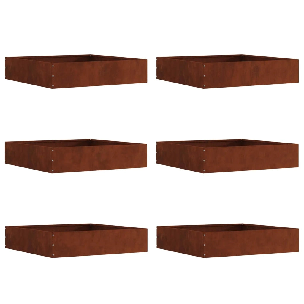 Bordura per Prato 6 pcs Ruggine 60 x 60 x 13 cm