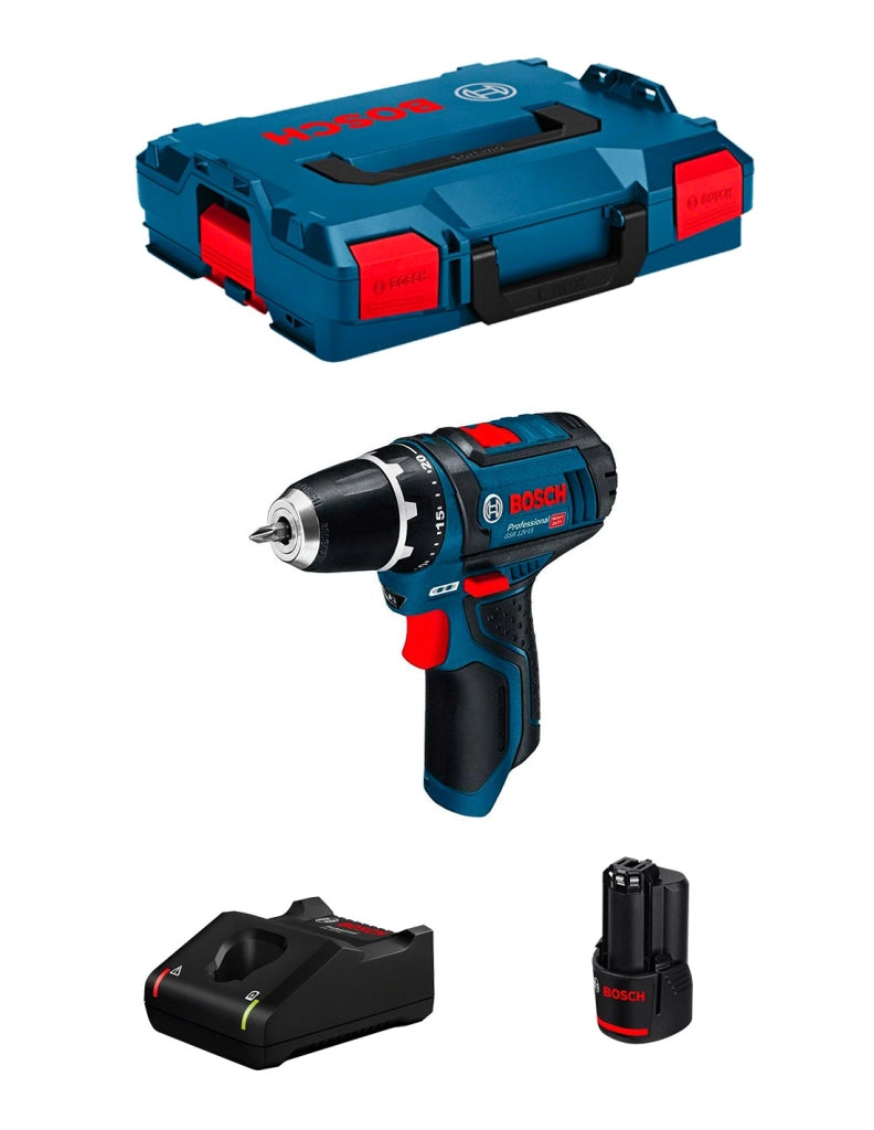 Trapano Avvitatore BOSCH GSR 12V-15 (1 x 3,0 Ah + GAL12V-40 + L-Boxx 102)