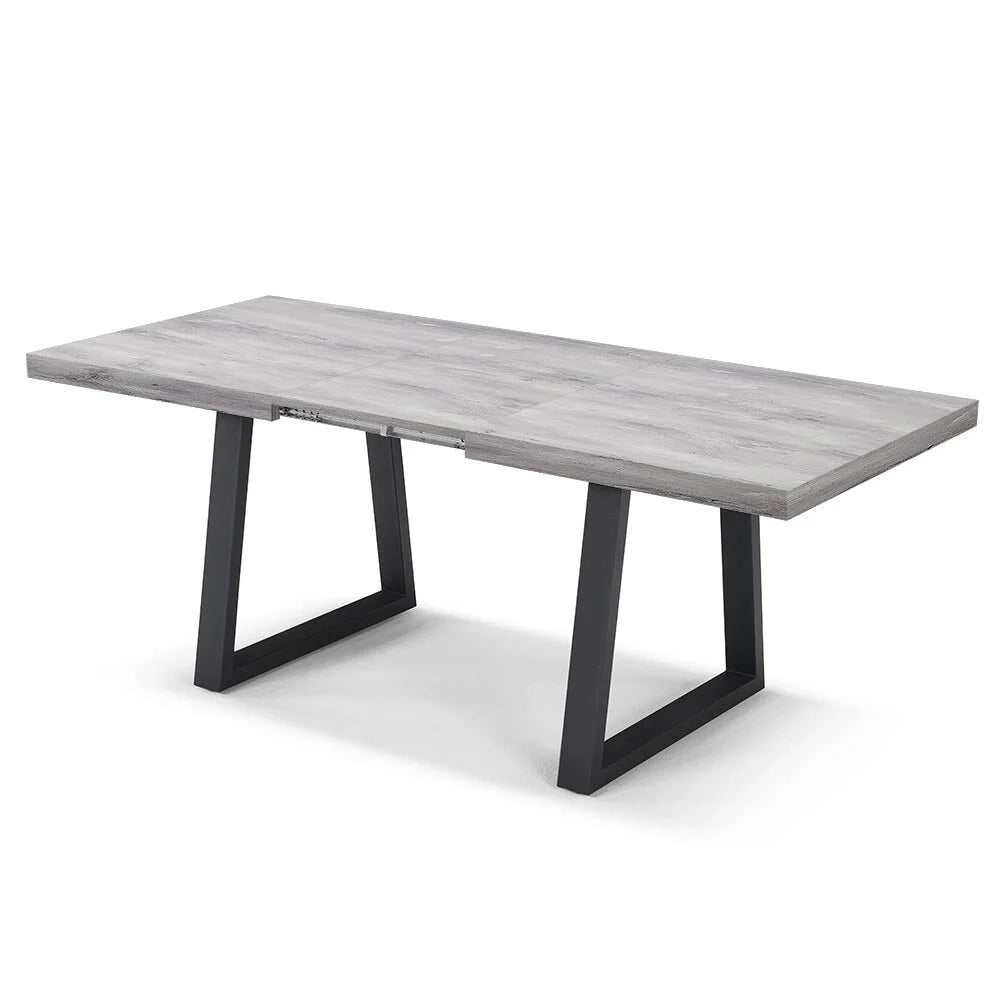 Tavolo da pranzo allungabile Cemento 160X90 MADE IN ITALY modello GOYA fino a 260 CM per sala da pranzo, cucina e soggiorno, design moderno con top in melaminico