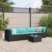 Set Divani da Giardino 5 pz con Cuscini Nero in Polyrattan 3308012