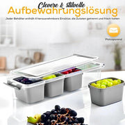 Contenitore per ingredienti Napoli, 2 pezzi, con 8 accessori e 2 coperchi, ripiegabile (blu caraibico)