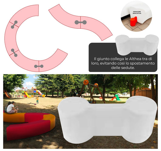 Giunto per Collegare più Panche da Esterno Althea di Arkema Bianco