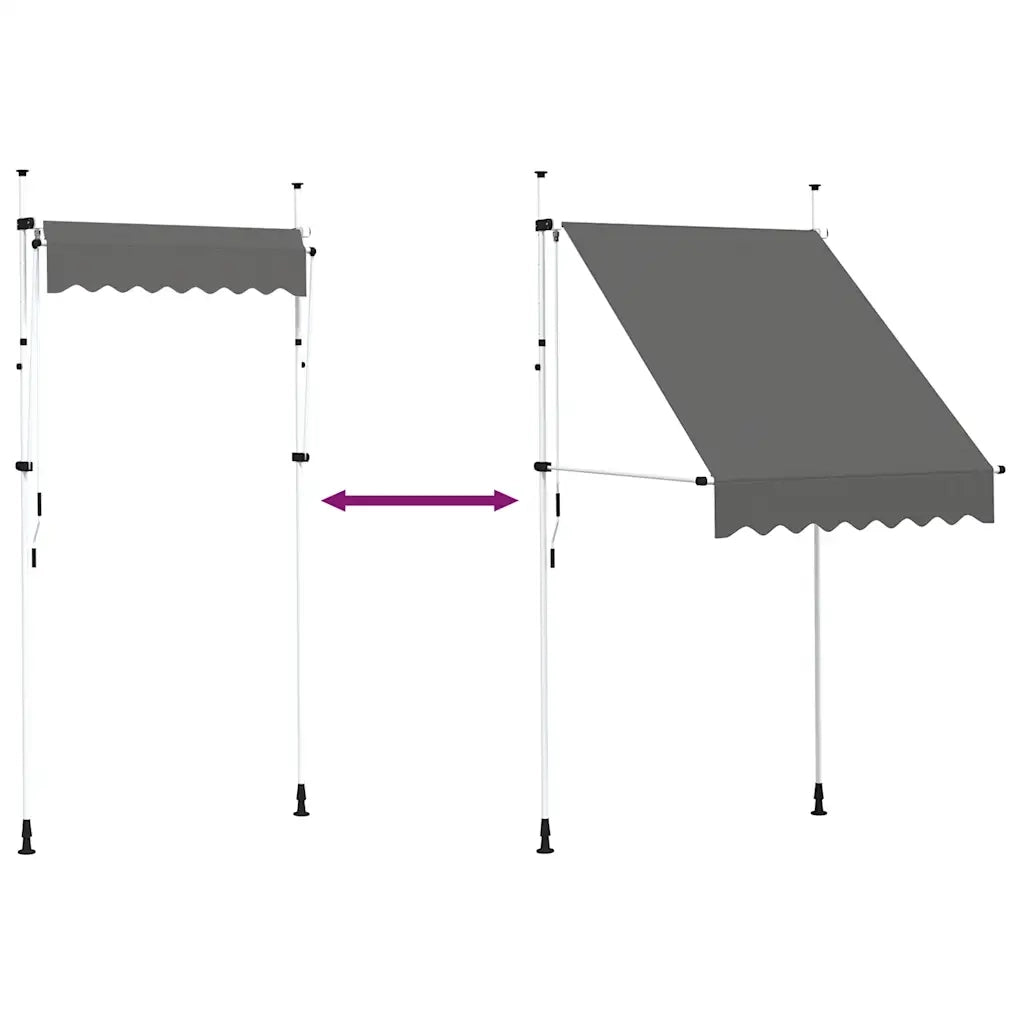 Tenda da Sole Retrattile Manuale-Tenda parasole per Patio 150 cm Antracite