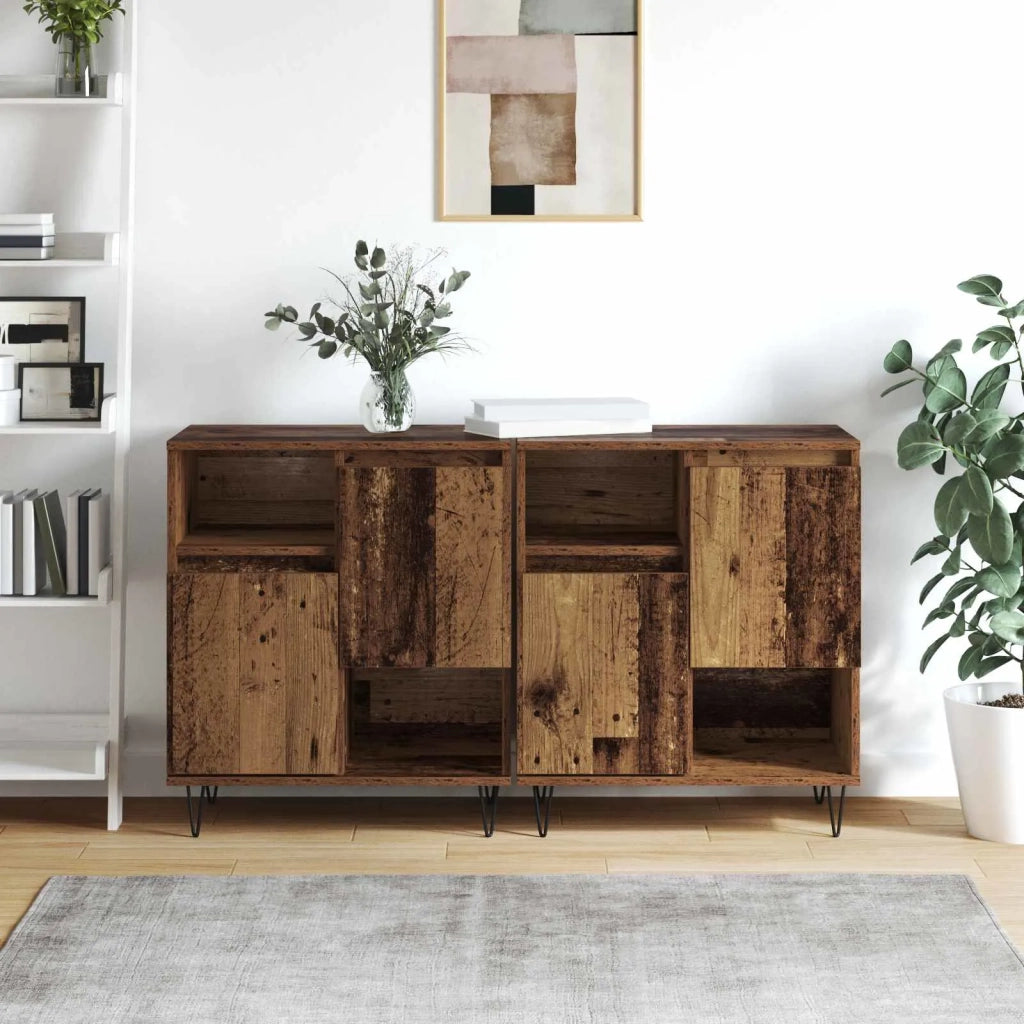 Credenza 2 pz | Madia | Buffet da pranzo | Armadio da pranzo Legno vecchio 60 x 35 x 70 cm
