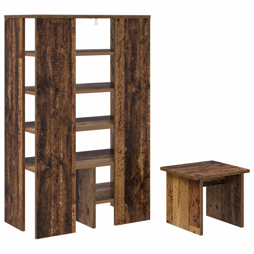 Mobile per scarpe 2 pz-Set di 2 Scarpiera Legno vecchio Legno multistrato