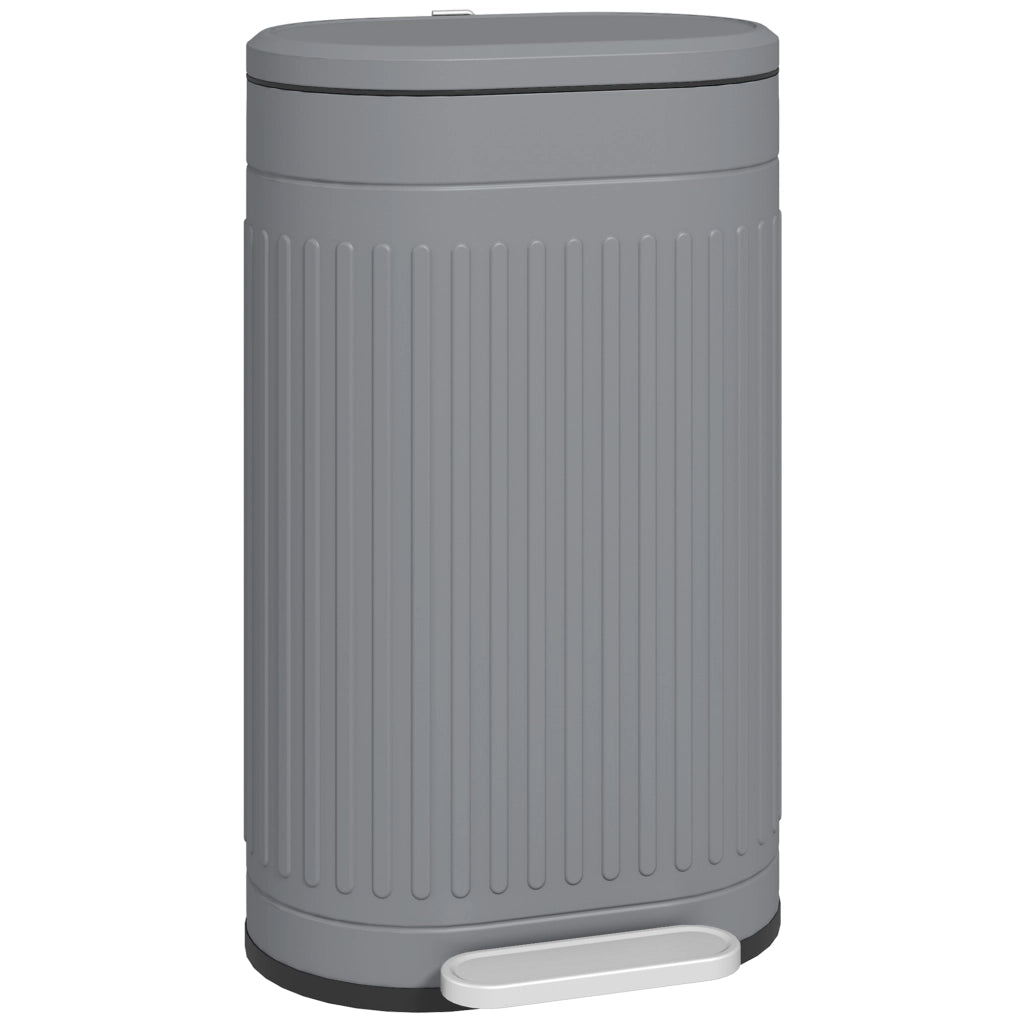 Cestino Pedale 30L con Coperchio e Inseritore ¨C Zephmum ¨C Grigio 36,5x31,2x60,8 cm