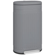 Cestino Pedale 30L con Coperchio e Inseritore ¨C Zephmum ¨C Grigio 36,5x31,2x60,8 cm