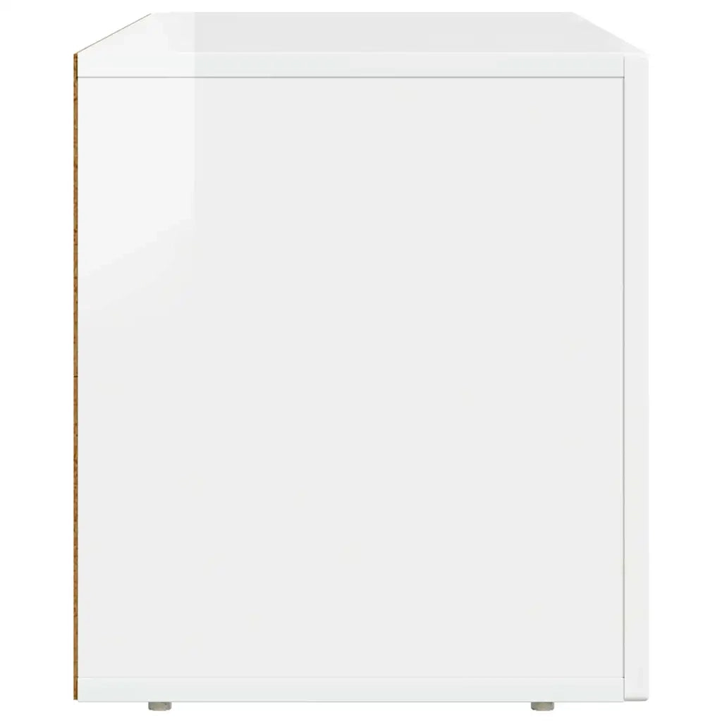Mobile TV Bianco Lucido 80 x 35 x 40 cm Legno multistrato
