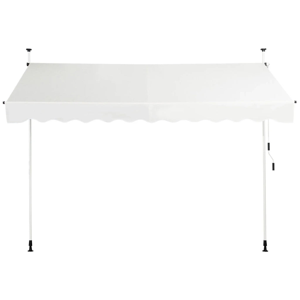 Tenda da sole retrattile manuale 300 x 125 cm altezza regolabile 200-300 cm design moderno e accogliente in alluminio beige 20_0010433