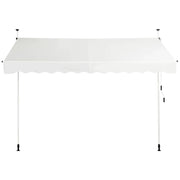Tenda da sole retrattile manuale 300 x 125 cm altezza regolabile 200-300 cm design moderno e accogliente in alluminio beige 20_0010433