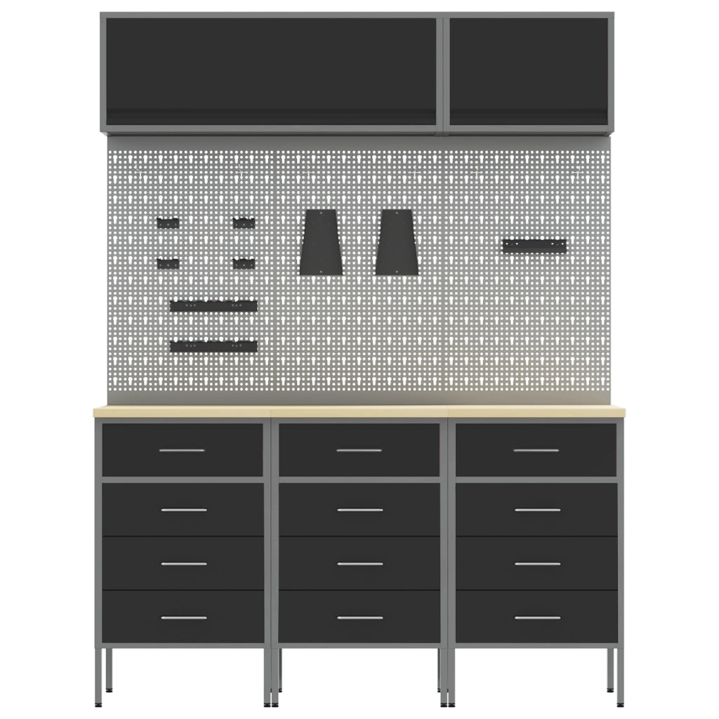Set da laboratorio da 8 pezzi - Acciaio nero