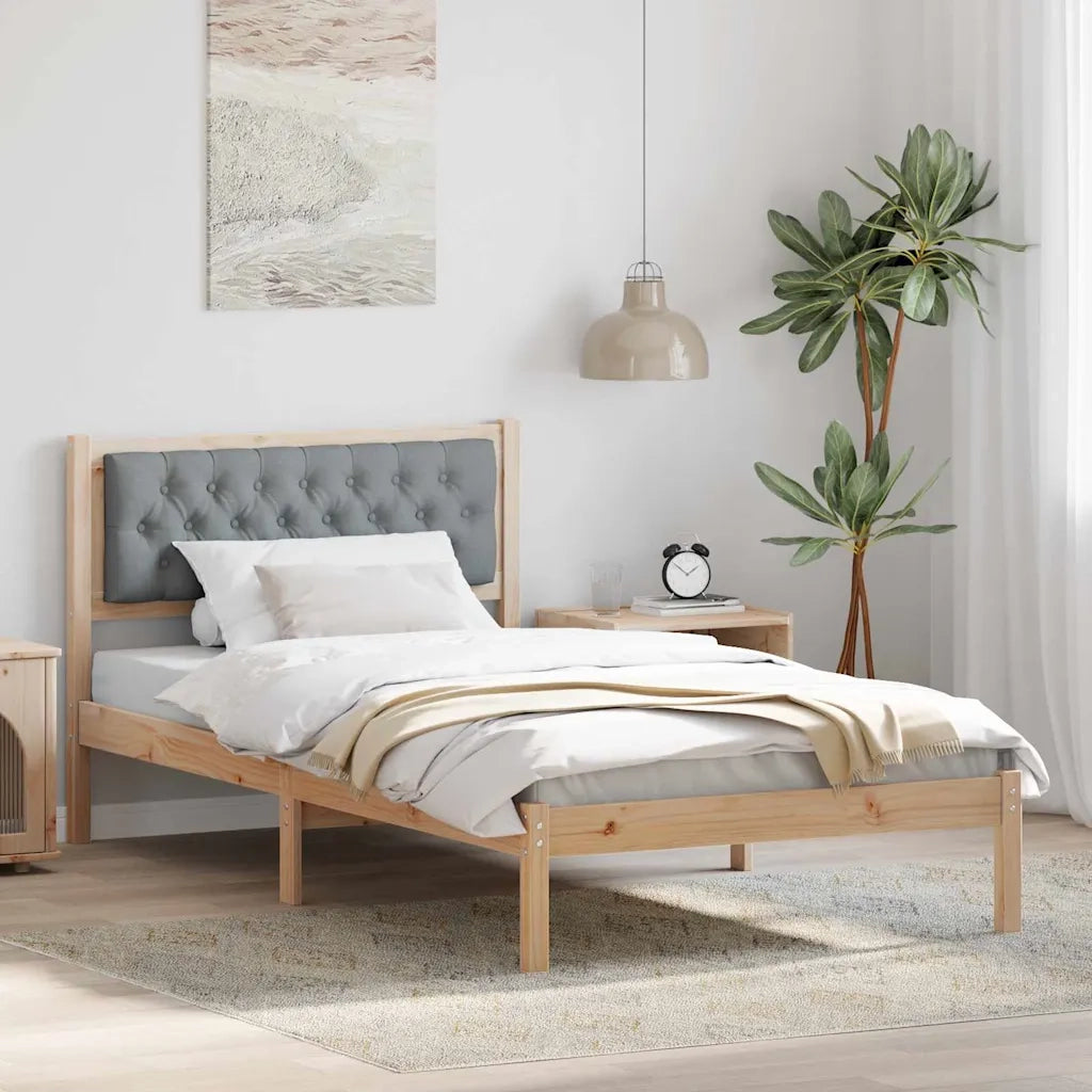 Struttura del letto Grigio chiaro 100 x 200 cm Pino massello 878209