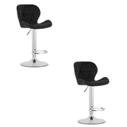 Sgabello VALORA WEST - Rivestimento in velluto nero con base cromata x 2
