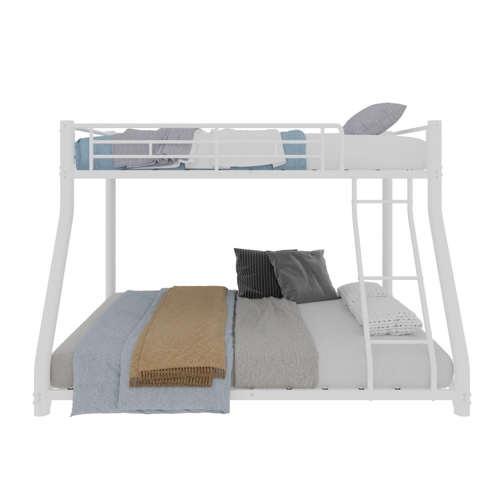 Letto a castello twin over full in ferro bianco 105x200 cm