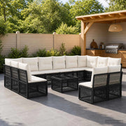 Set Divano da Giardino 13 pcs Nero polyrattan 3434383