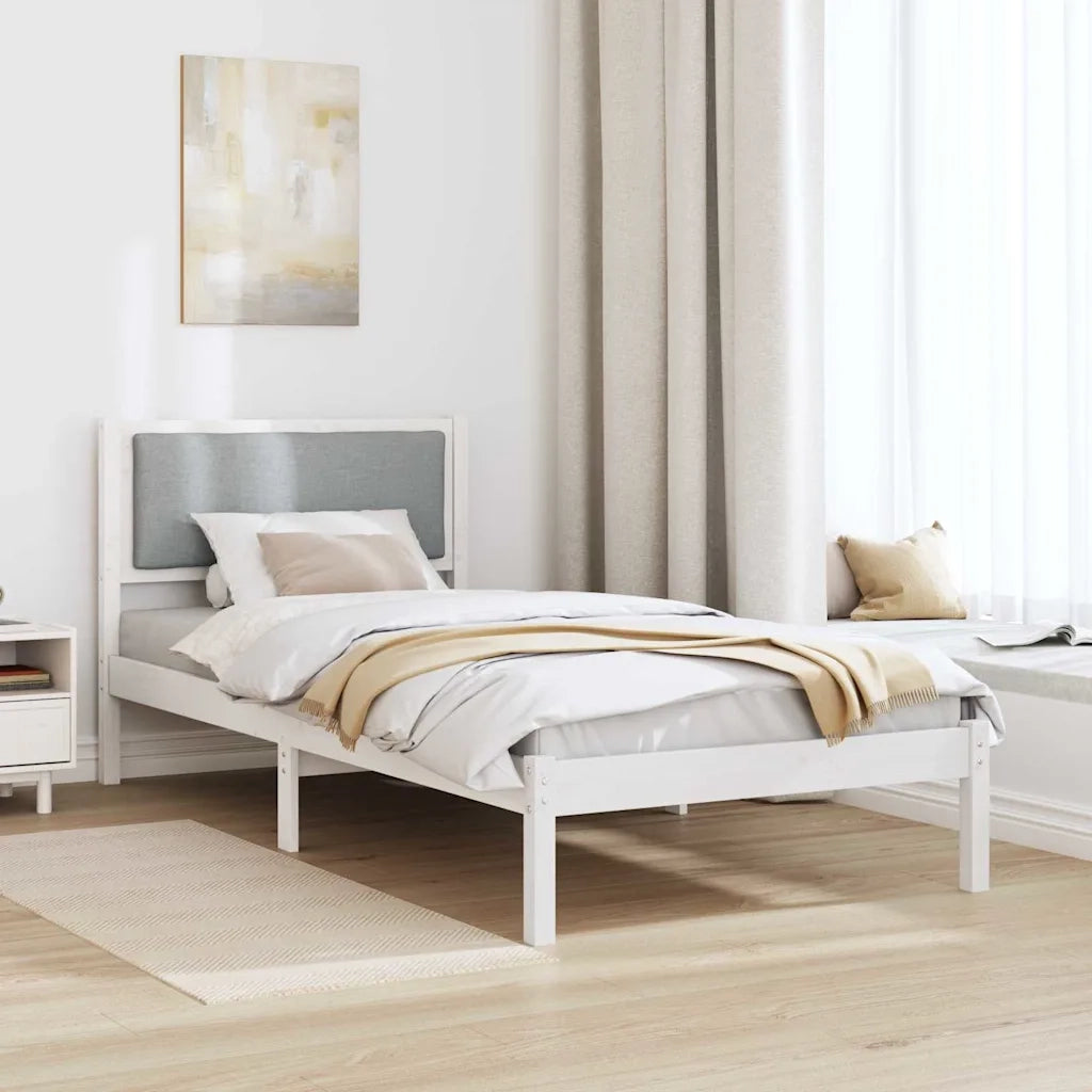Struttura del letto Grigio chiaro 100 x 200 cm Pino massello