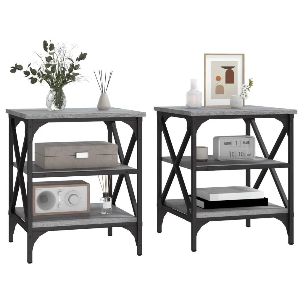 Tavolini 2 pz Grigio Sonoma 40x42x50 cm in Legno Multistrato 825779