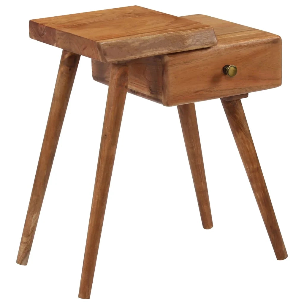 Comodino cassettiera mobile per camera da letto legno massello di acacia 45 x 32 x 55 cm 1402029
