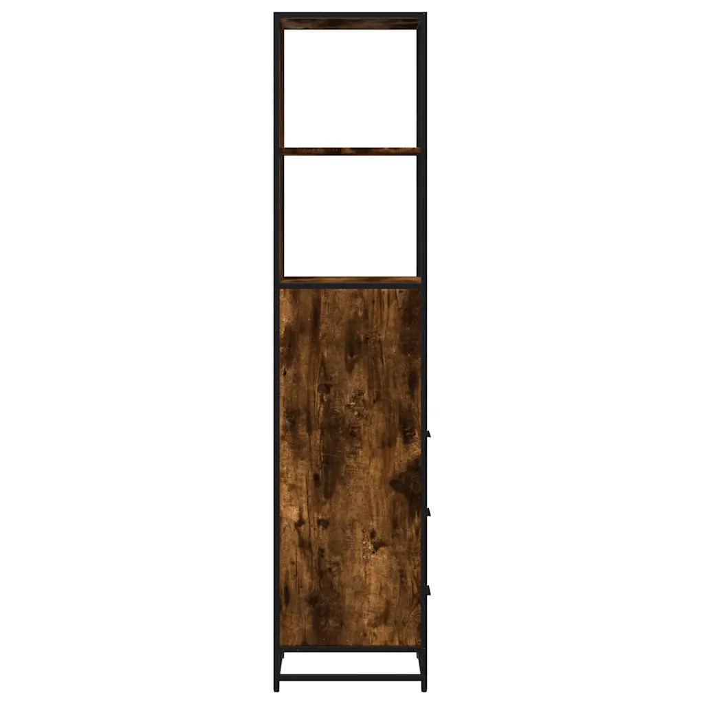 Armadietto Bagno Rovere Fumo 35x37,5x166cm in Legno Multistrato 849246