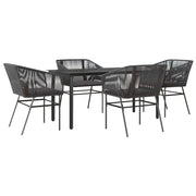 Set da Pranzo da Giardino con Cuscini 5 pz | Set Salotto da Giardino Polyrattan Vetro