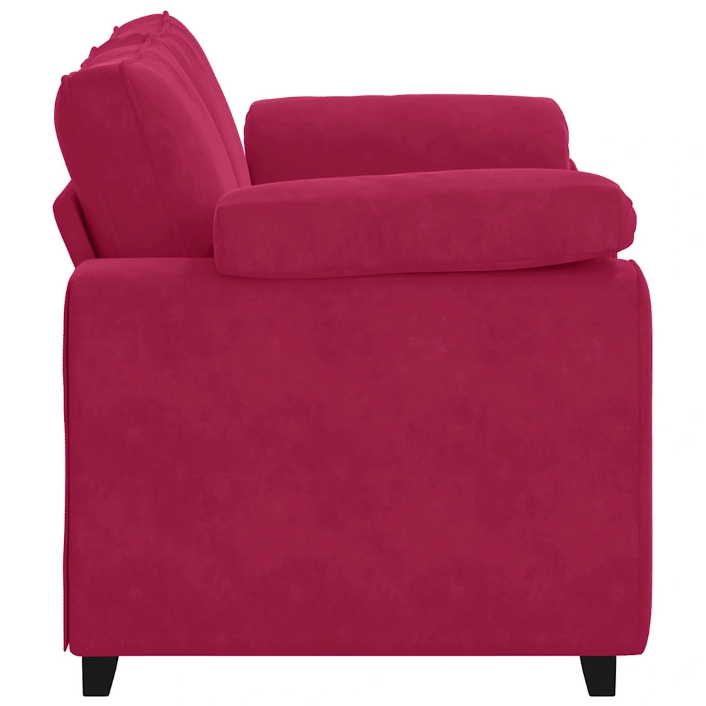 Divano Divanetto-Sofa Rosso Vino 120 cm in Velluto