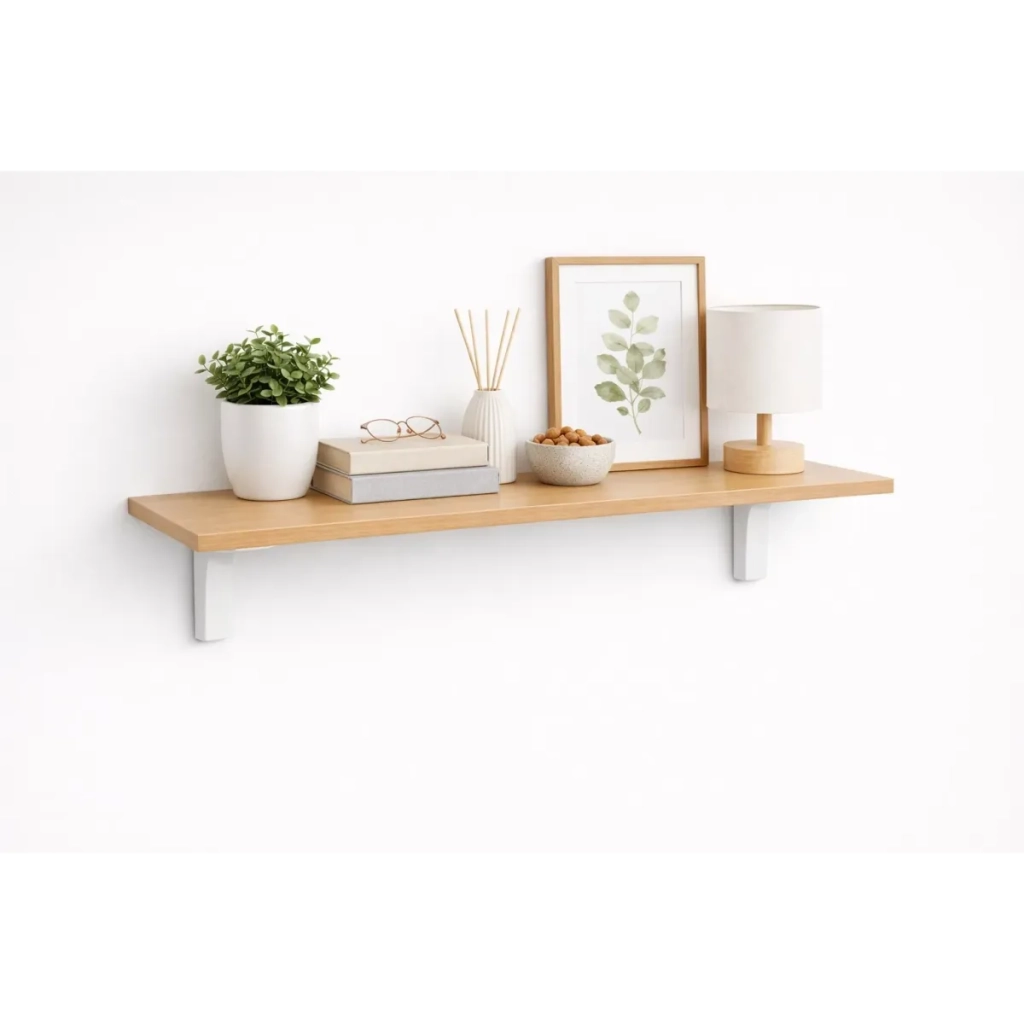 Mensola da Muro da appoggio in Legno nobilitato spessore 1,8 cm in colore Faggio 70x30 cm