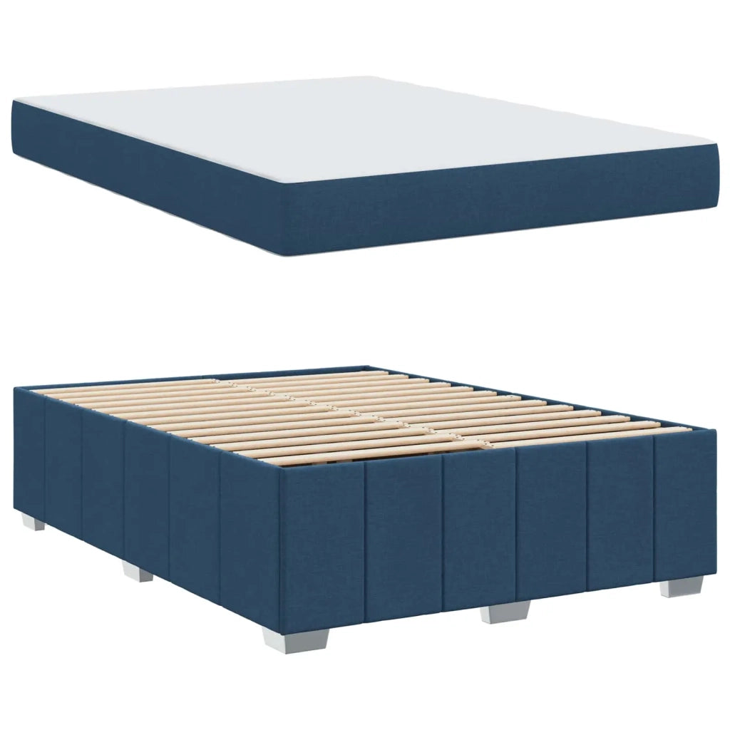 Struttura del letto con materasso Blu 140 x 200 cm Tessuto 3398292