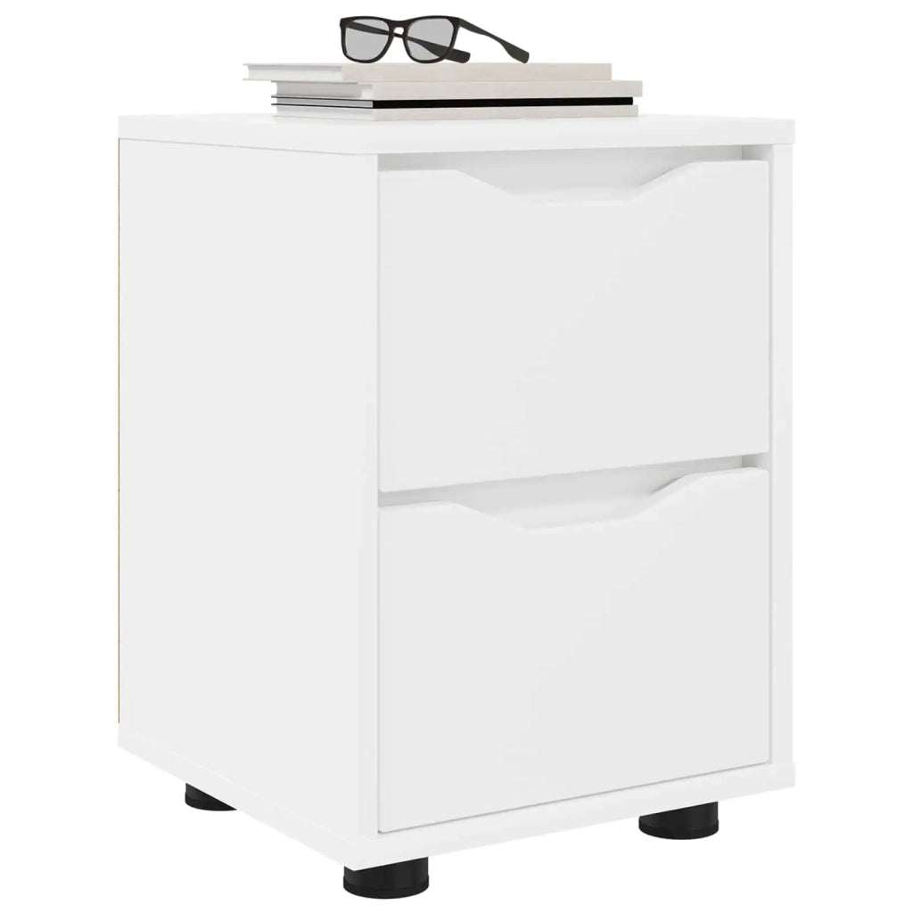 Comodini 2 pcs Bianco 30,5 x 30 x 43 cm Legno multistrato 888798