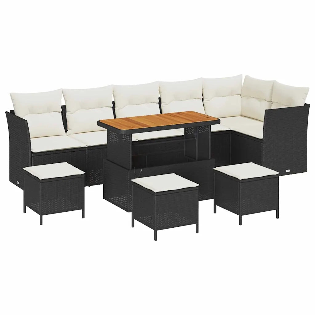Set Divano da Giardino 10 pcs Nero polyrattan 3361510