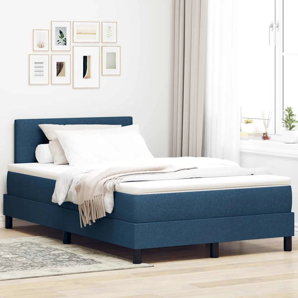 Letto a molle con testiera Blu 120 x 190 cm Tessuto 3338677