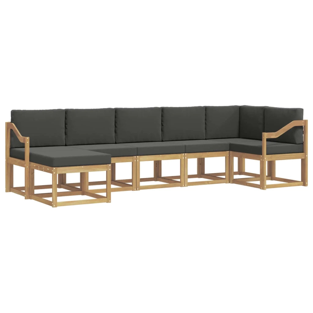 Set di divani da esterno 7 pz Bianco e Antracite Poliestere 3387961