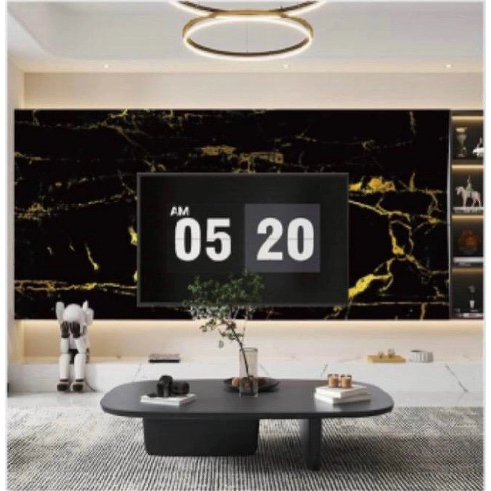 Trade Shop - Pannello Adesivo Effetto Marmo Nero Dorato Pareti Paraschizzi 300 X 60 Cm Stanza -